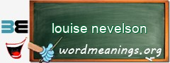 WordMeaning blackboard for louise nevelson